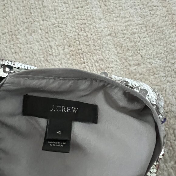 J. Crew Sequin Party Blouse Top With Black Bow in Back 4 - Picture 2 of 10